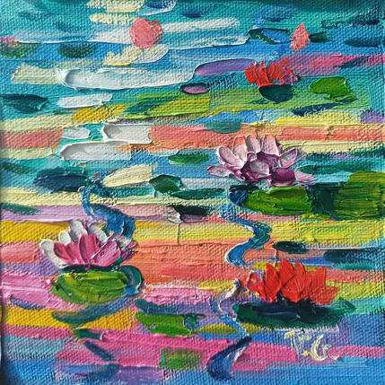 Painting Just lilies by Georgieva Vanya | Painting Figurative Oil Landscapes