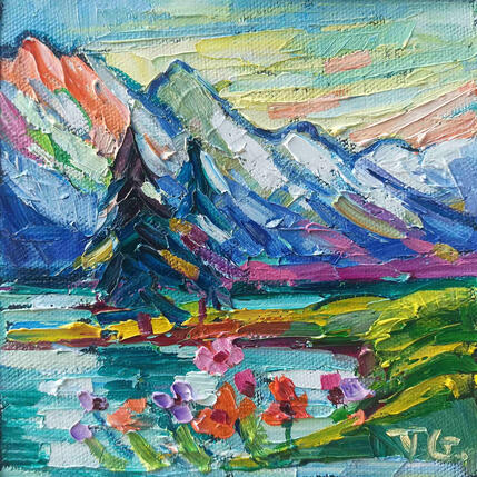 Painting Lake tranquility  by Georgieva Vanya | Painting Figurative Oil Landscapes