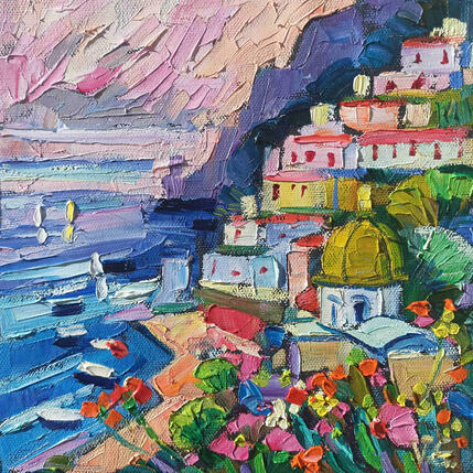 Painting Mediterranean breath by Georgieva Vanya | Painting Figurative Oil Landscapes, Pop icons