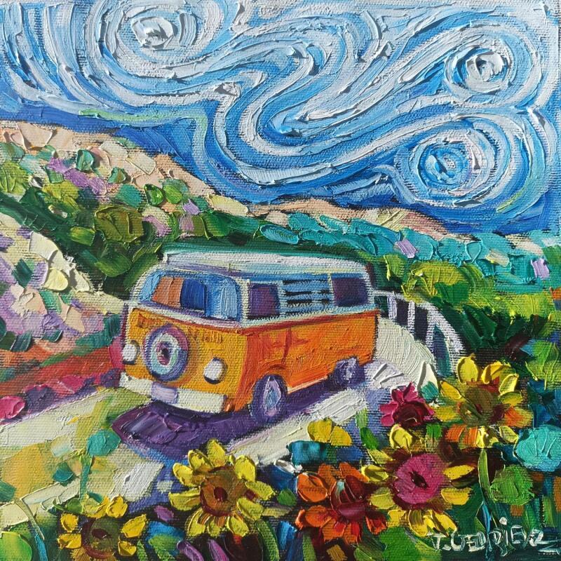 Peinture Starry road par Georgieva Vanya | Tableau Figuratif Paysages Huile