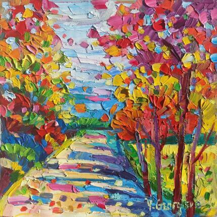 Painting Patch riot of Colors  by Georgieva Vanya | Painting Figurative Oil Landscapes