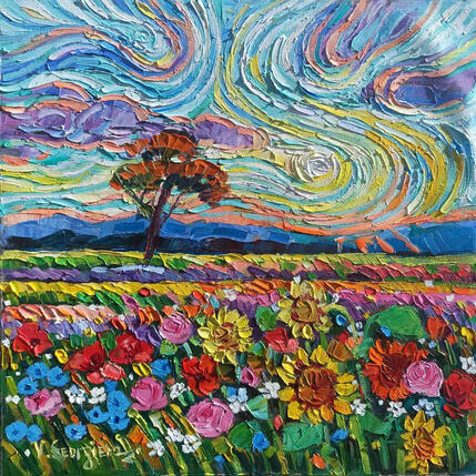 Painting The Wind’s Path by Georgieva Vanya | Painting Figurative Oil Landscapes