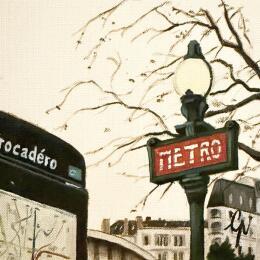 Peinture Métro Trocadéro par Poulain Clément | Tableau