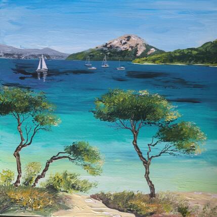 Peinture Belle Méditerranée. par Rey Ewa | Tableau Figuratif Acrylique Paysages