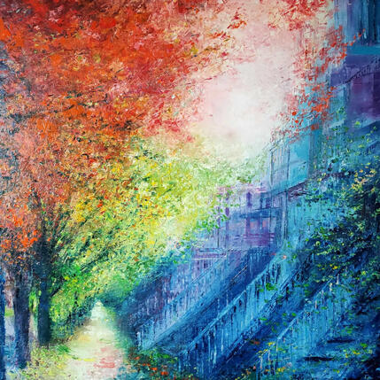 Painting Promenade à Montréal by Levesque Emmanuelle | Painting  Oil
