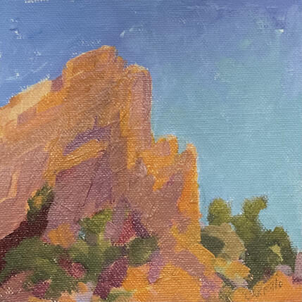 Painting Cobalt Blue Sky by Carrillo Cindy  | Painting Figurative Oil Landscapes