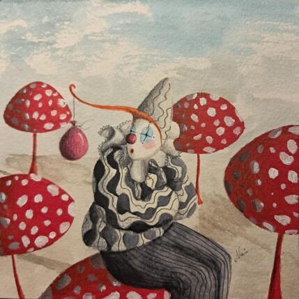 Peinture Il clown ha freddo par Nai | Tableau Surréalisme Acrylique, Aquarelle Icones Pop, Nature, Société