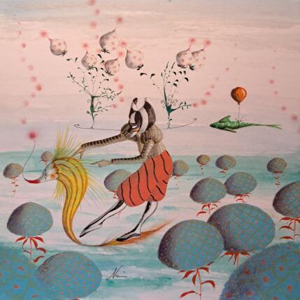 Peinture Là verso lo spettacolo par Nai | Tableau Surréalisme Acrylique, Aquarelle Marine, Nature, Scènes de vie