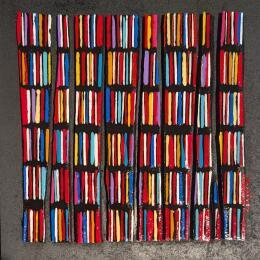 Painting Bc9 fine rouge verti by Langeron Luc | Painting