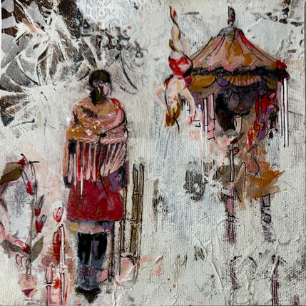 Peinture Les manèges de l'amour par Bergeron Marie-Josée | Tableau Surréalisme Acrylique, Collage