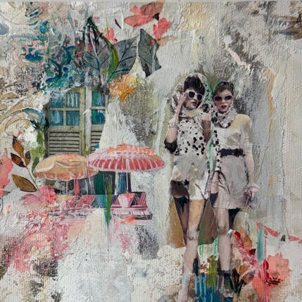 Peinture les vacances glamour par Bergeron Marie-Josée | Tableau Surréalisme Acrylique, Collage