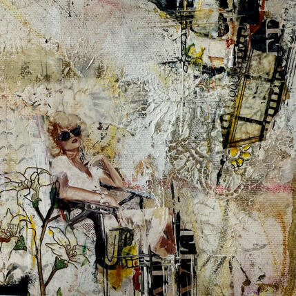 Peinture The star par Bergeron Marie-Josée | Tableau Surréalisme Acrylique, Collage