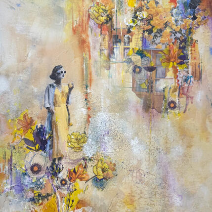 Peinture Jouer au chat et à la souris par Bergeron Marie-Josée | Tableau Surréalisme Acrylique, Collage