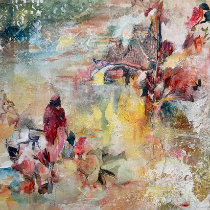 Peinture L'avenir c'est ici par Bergeron Marie-Josée | Tableau Surréalisme Acrylique, Collage