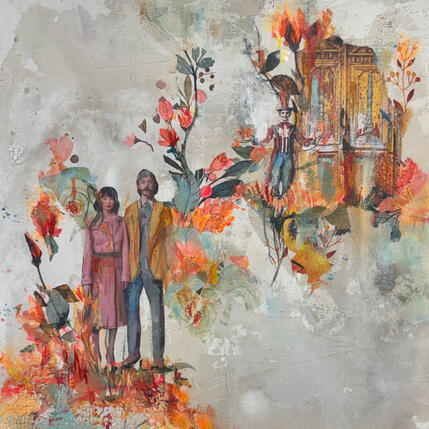 Peinture Perfect match par Bergeron Marie-Josée | Tableau Surréalisme Acrylique, Collage