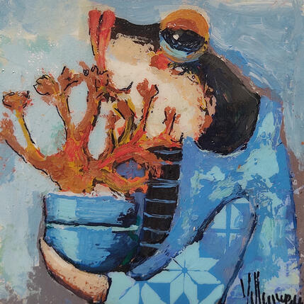 Painting Para mi novia Coral by Villanueva Puigdelliura Natalia | Painting Figurative