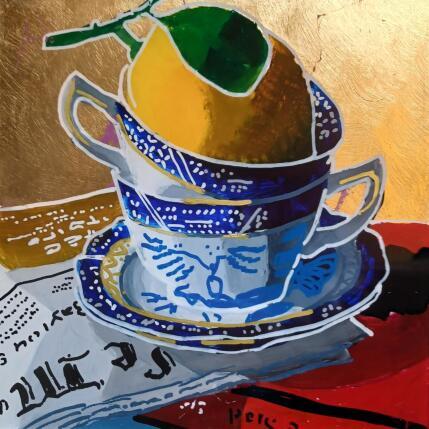 Painting Nicolas prit un nuage de lait by Auriol Philippe | Painting Figurative Acrylic, Plexiglass, Posca Still-life