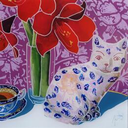 Gemälde Zao eut une pensée pour Mao von Auriol Philippe | Gemälde Figurativ Acryl, Plexiglas, Posca Pop-Ikonen, Stillleben