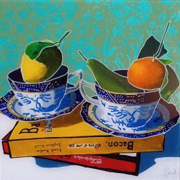 Gemälde Finalement Francis sirota un spritz von Auriol Philippe | Gemälde Figurativ Acryl, Plexiglas, Posca Stillleben