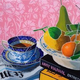 Gemälde Andy écoutait la radio von Auriol Philippe | Gemälde Figurativ Acryl, Plexiglas, Posca Stillleben