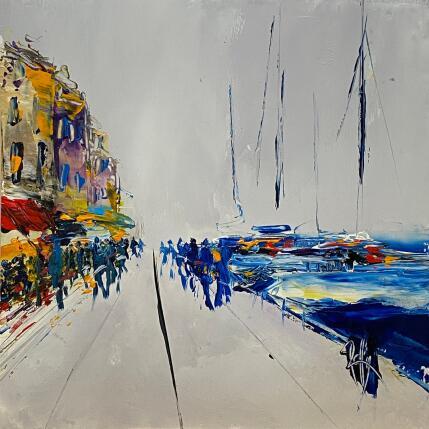 Painting Journée bord de mer by Raffin Christian | Painting Figurative Oil Marine, Pop icons, Urban