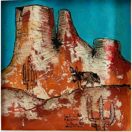 Painting Cactus in Red Rockies by Maury Hervé | Painting