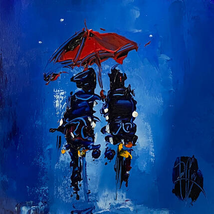 Peinture En soirée par Raffin Christian | Tableau Figuratif Huile Scènes de vie