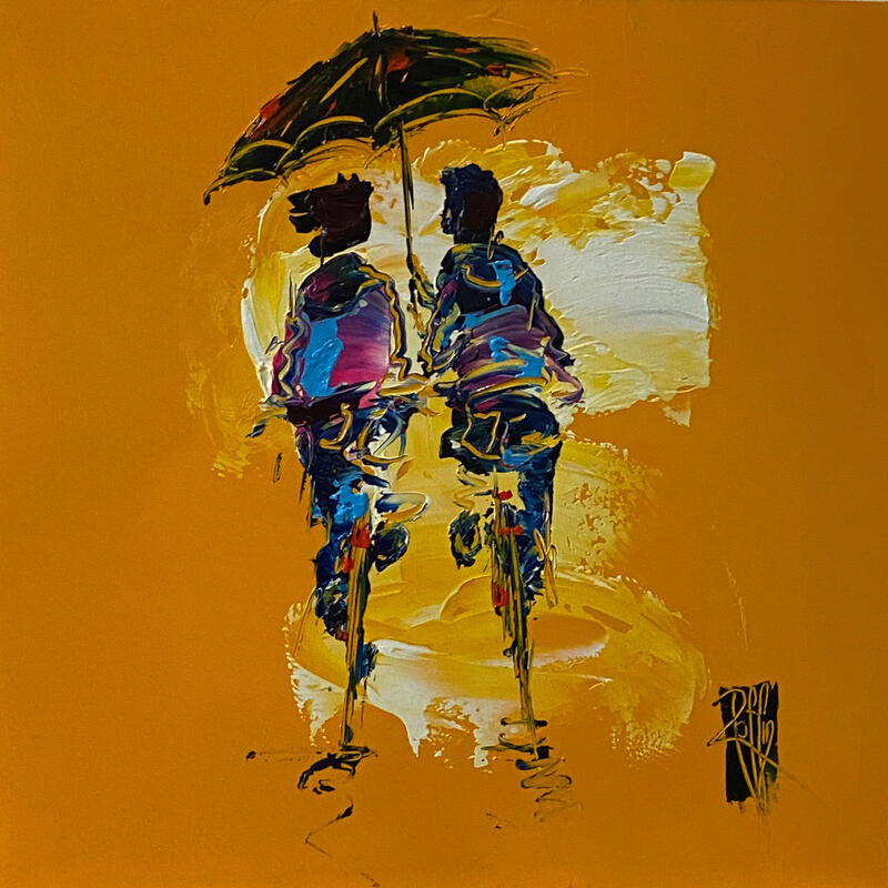 Peinture Instant Bonheur par Raffin Christian | Tableau Figuratif Scènes de vie Huile