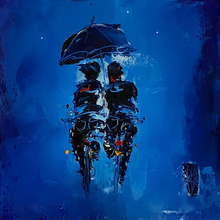 Peinture Soir de Nous par Raffin Christian | Tableau Figuratif Huile Scènes de vie