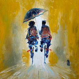 Peinture Balade Song par Raffin Christian | Tableau Figuratif Huile Scènes de vie