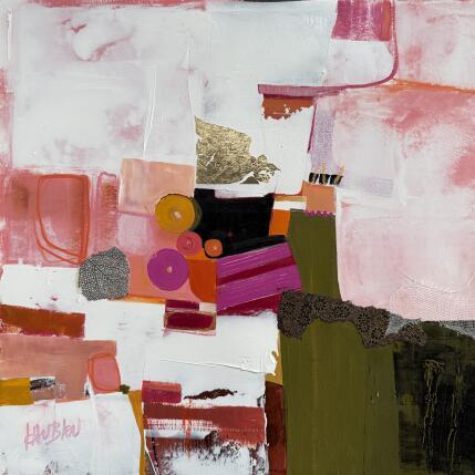 Pintura Déambulation et danse por Lau Blou | Pintura Abstracto Acrílico, Cartón, Collage, Hoja de oro, Pastel