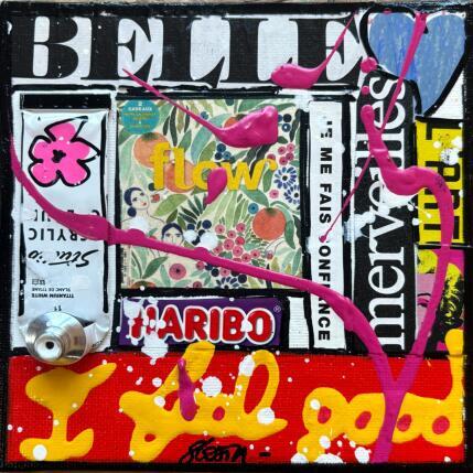 Gemälde I feel good! von Costa Sophie | Gemälde Pop-Art Acryl, Collage, Upcycling