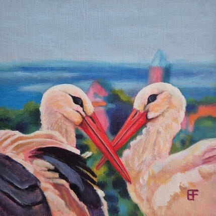 Painting Les maîtres du ciel alsacien by Emma Fischer | Painting