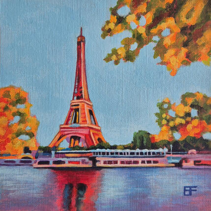 Painting Silence au fil de l'eau  by Emma Fischer | Painting Figurative Acrylic Architecture, Landscapes, Urban