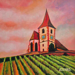 Peinture Une perle sur la colline  par Emma Fischer | Tableau