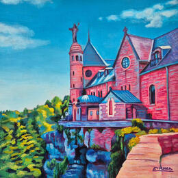 Peinture La lumière du sommet par Emma Fischer | Tableau