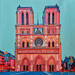 Peinture L'immortelle de l'île par Emma Fischer | Tableau Figuratif Urbain Architecture Acrylique