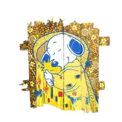 Painting SnoopyX Klimt by Revel | Painting