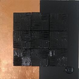 Peinture Lotus par Bauquel Véronique | Tableau Abstrait Collage Minimaliste