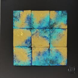 Peinture Mingle par Bauquel Véronique | Tableau Abstrait Collage Minimaliste