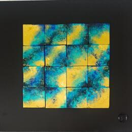 Peinture Melrose par Bauquel Véronique | Tableau Abstrait Collage Minimaliste