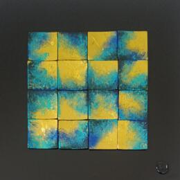 Peinture Plum Beach par Bauquel Véronique | Tableau Abstrait Collage Minimaliste