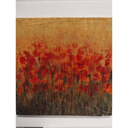 Gemälde Chant de coquelicots von Rocco Sophie | Gemälde Art brut Acryl, Collage, Sand