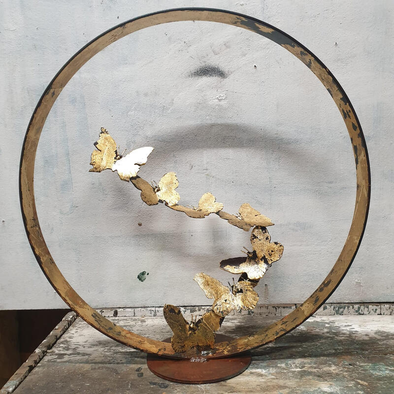 Sculpture L’envolée by Eres Nicolas | Sculpture Figurative Animals Metal