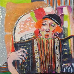 Peinture patchwork musical par Garilli Nicole | Tableau Figuratif Acrylique Scènes de vie
