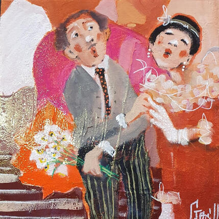 Painting La déclaration by Garilli Nicole | Painting Figurative Acrylic Life style