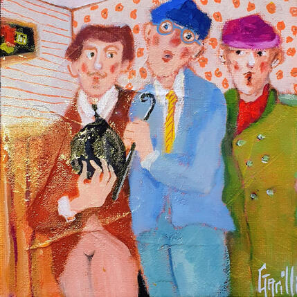 Painting  tous beaux pour la rencontre ! by Garilli Nicole | Painting Figurative Acrylic Life style