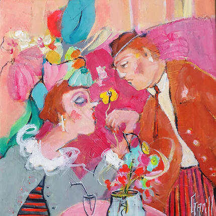 Painting Dites le avec des fleurs by Garilli Nicole | Painting Figurative Acrylic Life style, Pop icons