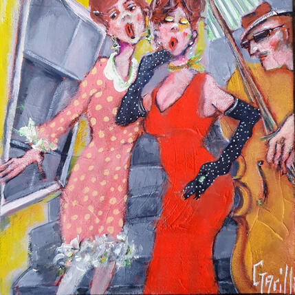 Painting  Duo rétro pour starlettes by Garilli Nicole | Painting Figurative Acrylic Life style, Pop icons