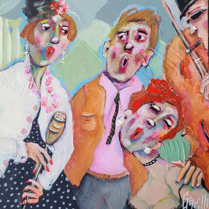 Painting  Viens on va danser ! by Garilli Nicole | Painting Figurative Acrylic Life style